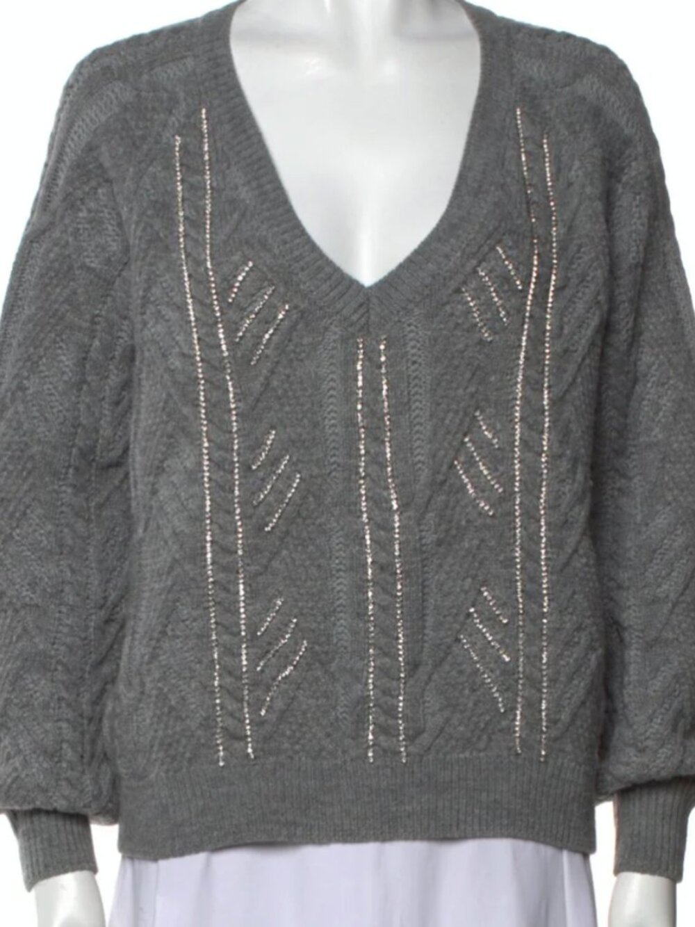 Ramy Brook V-Neck Embellished Sweater